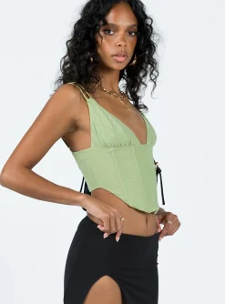 Princess Polly Bovelli Top  Green Outlet