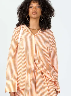 Princess Polly Boyfriend Shirt  Orange Sale