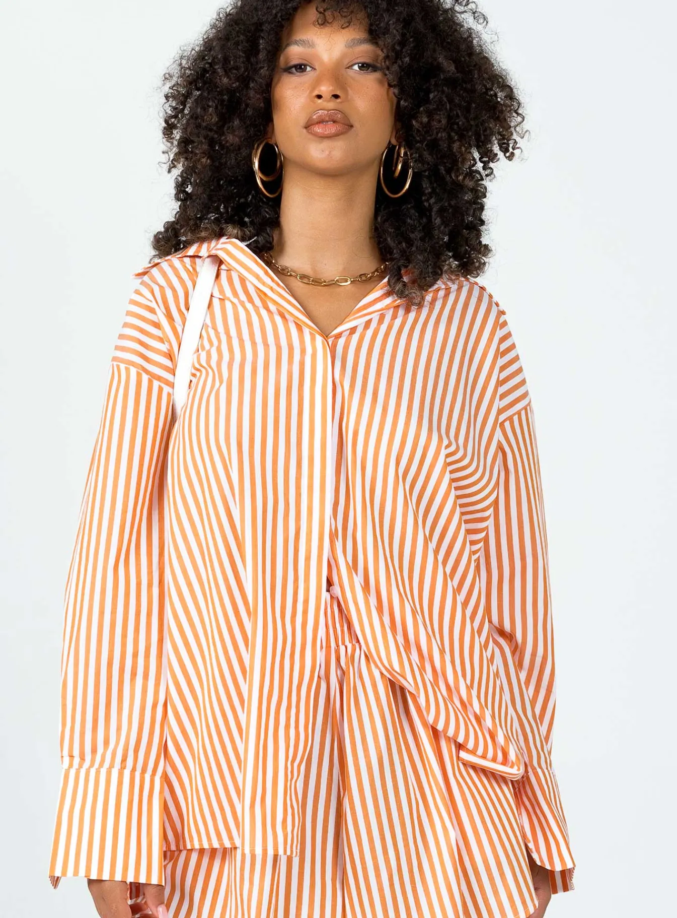 Princess Polly Boyfriend Shirt Orange Sale