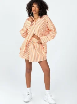 Princess Polly Boyfriend Shirt Orange Sale