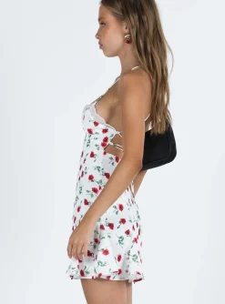 Princess Polly Boylan Mini Dress  White / Red Floral Outlet
