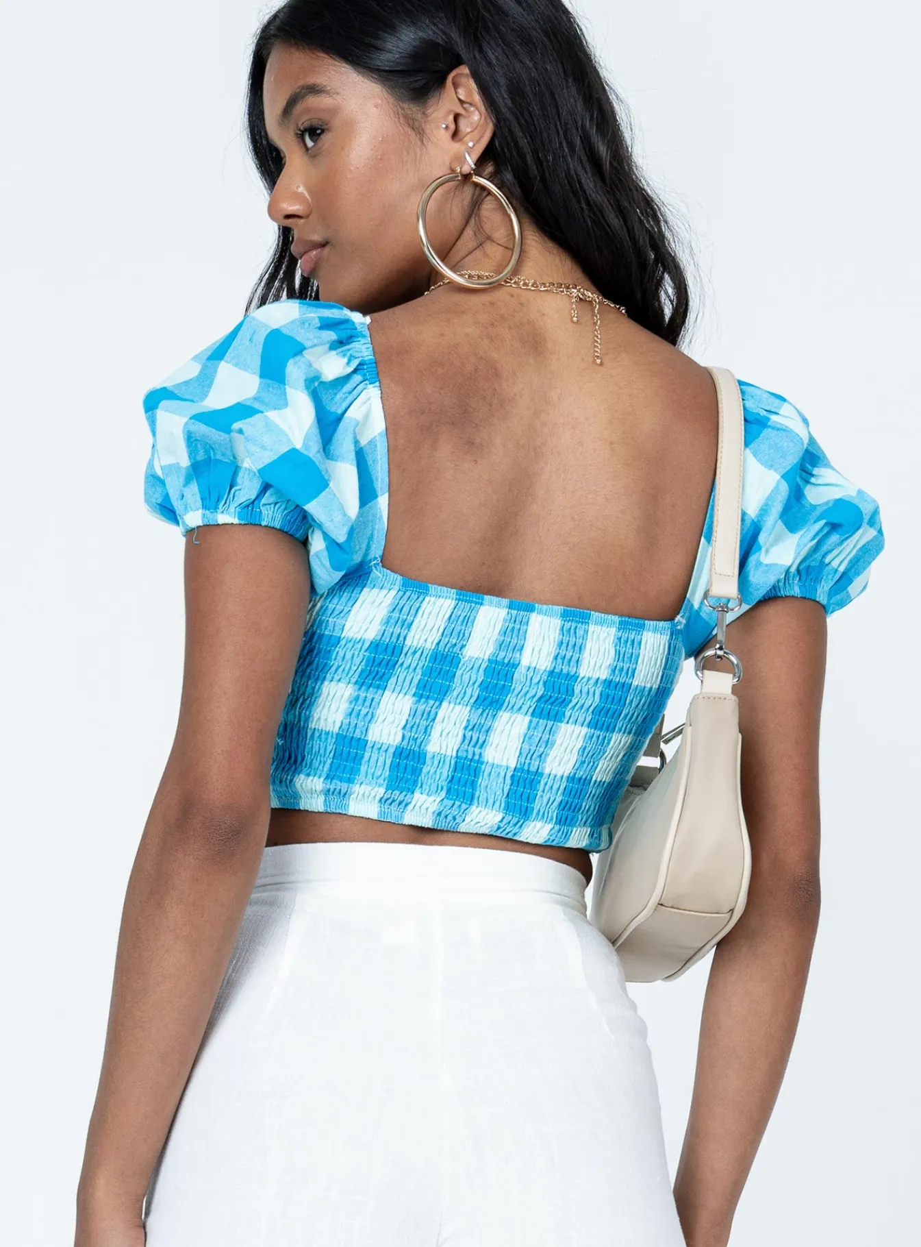Princess Polly Braeside Top Blue New