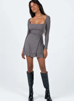 Princess Polly Braidwood Long Sleeve Mini Dress  Grey Fashion