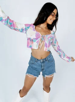 Princess Polly Brailey Long Sleeve Top  Multi Outlet