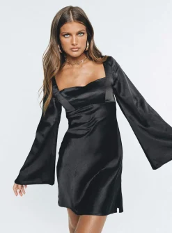 Princess Polly Braydon Long Sleeve Mini Dress Black Outlet