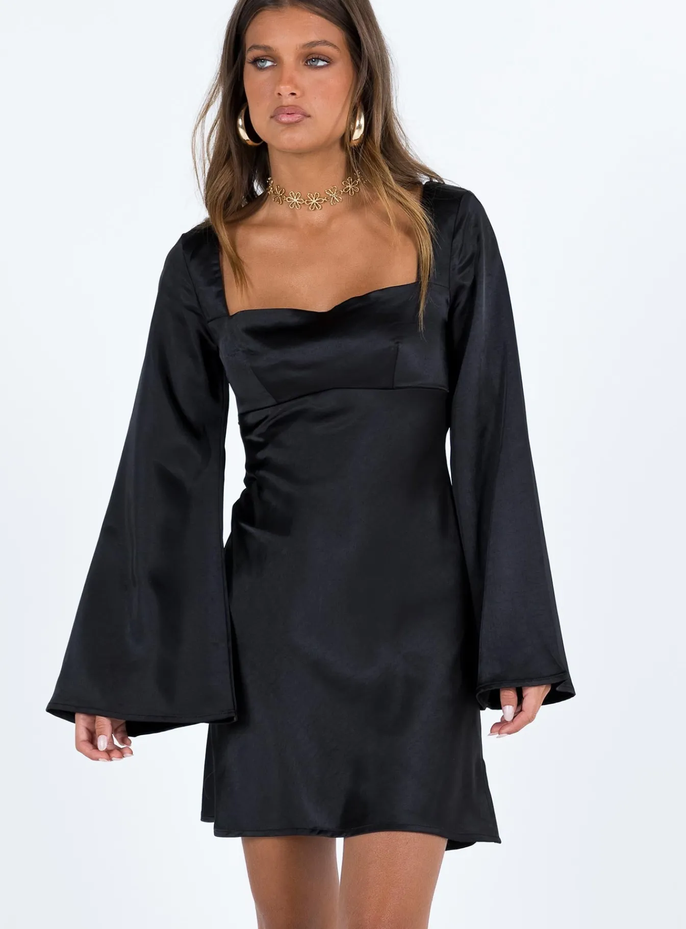 Princess Polly Braydon Long Sleeve Mini Dress Black Outlet