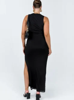 Princess Polly Brenly Mesh Maxi Dress  Black Sale