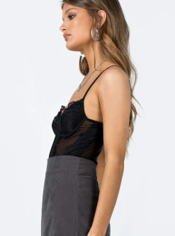 Princess Polly Brentwood Bodysuit Black Sale
