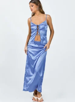 Princess Polly Brianne Maxi Skirt Blue Flash Sale