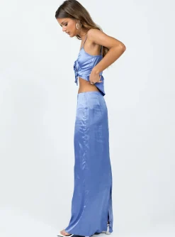 Princess Polly Brianne Maxi Skirt Blue Flash Sale