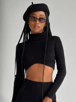Princess Polly Brier Long Sleeve Turtleneck Top Black Cheap