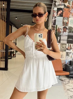 Princess Polly Briley Mini Dress  White Clearance