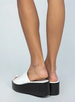Princess Polly Britta Platform Heels White Clearance