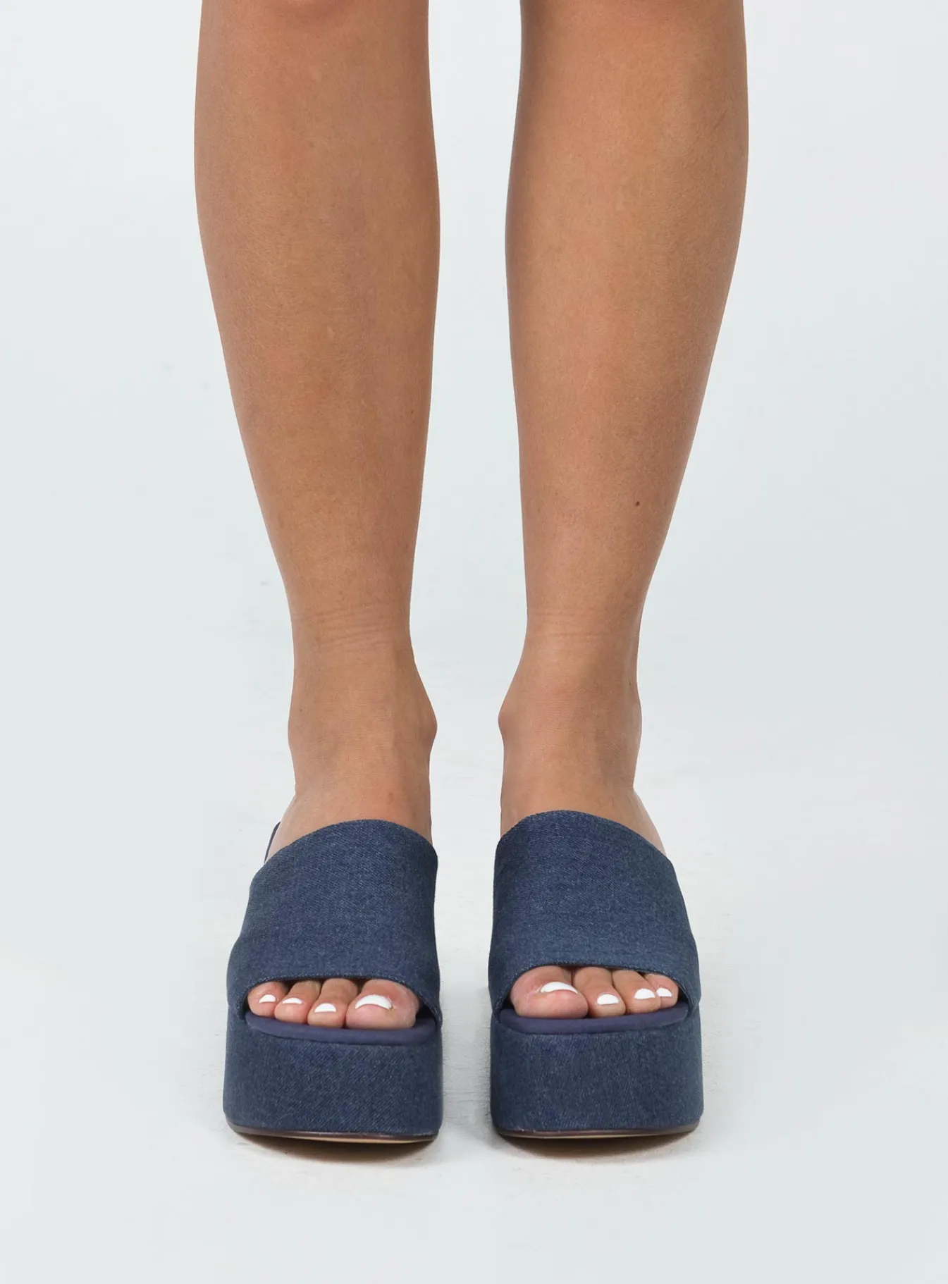 Princess Polly Broca Platform Sandal Dark Denim Shop