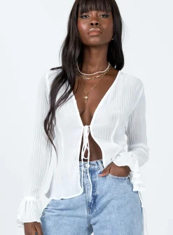 Princess Polly Brody Long Sleeve Top White New