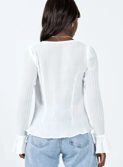 Princess Polly Brody Long Sleeve Top White New