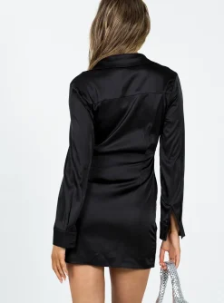 Princess Polly Brolin Long Sleeve Mini Dress Black Best