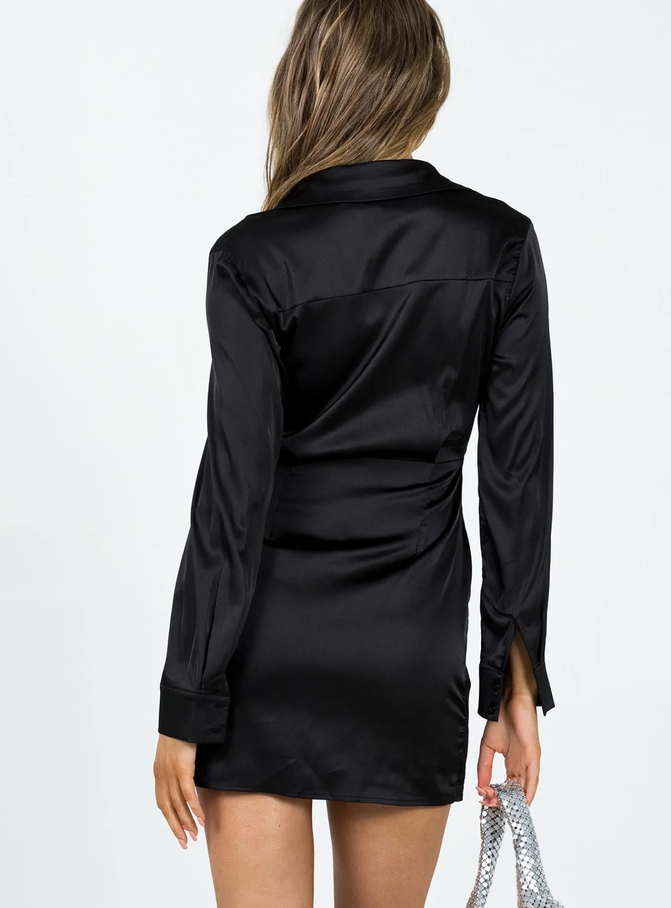 Princess Polly Brolin Long Sleeve Mini Dress Black Best
