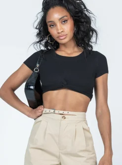 Princess Polly Brookfield Top  Black Discount