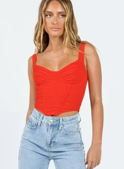 Princess Polly Bruna Top  Red Cheap