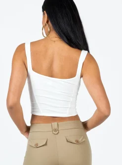 Princess Polly Bruna Toplow Impact   White Cheap