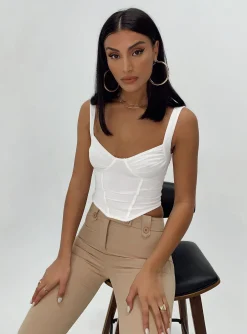Princess Polly Bruna Toplow Impact   White Cheap