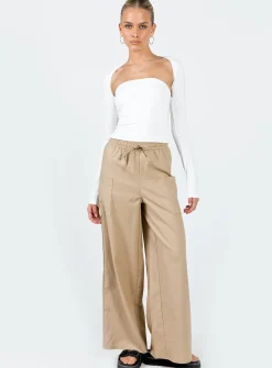 Princess Polly Brunie Pants  Beige Fashion