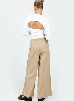 Princess Polly Brunie Pants Beige Fashion