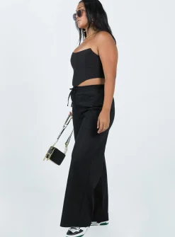 Princess Polly Brunie Pants Black Hot