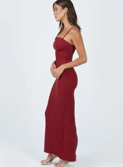 Princess Polly Buella Midi Dress Burgundy Fashion