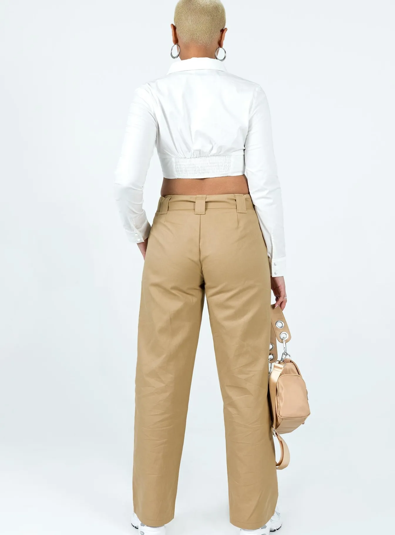Princess Polly Burdem Low Waist Pants Camel Brown Cheap