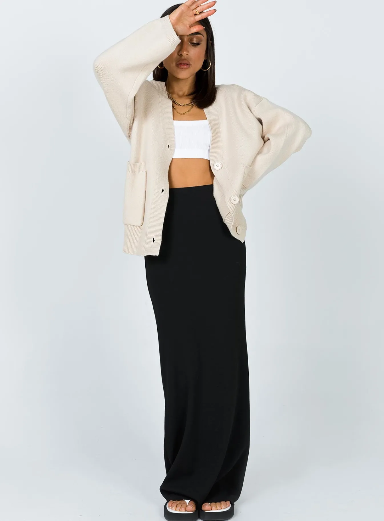 Princess Polly Burke Cardigan Cream Sale