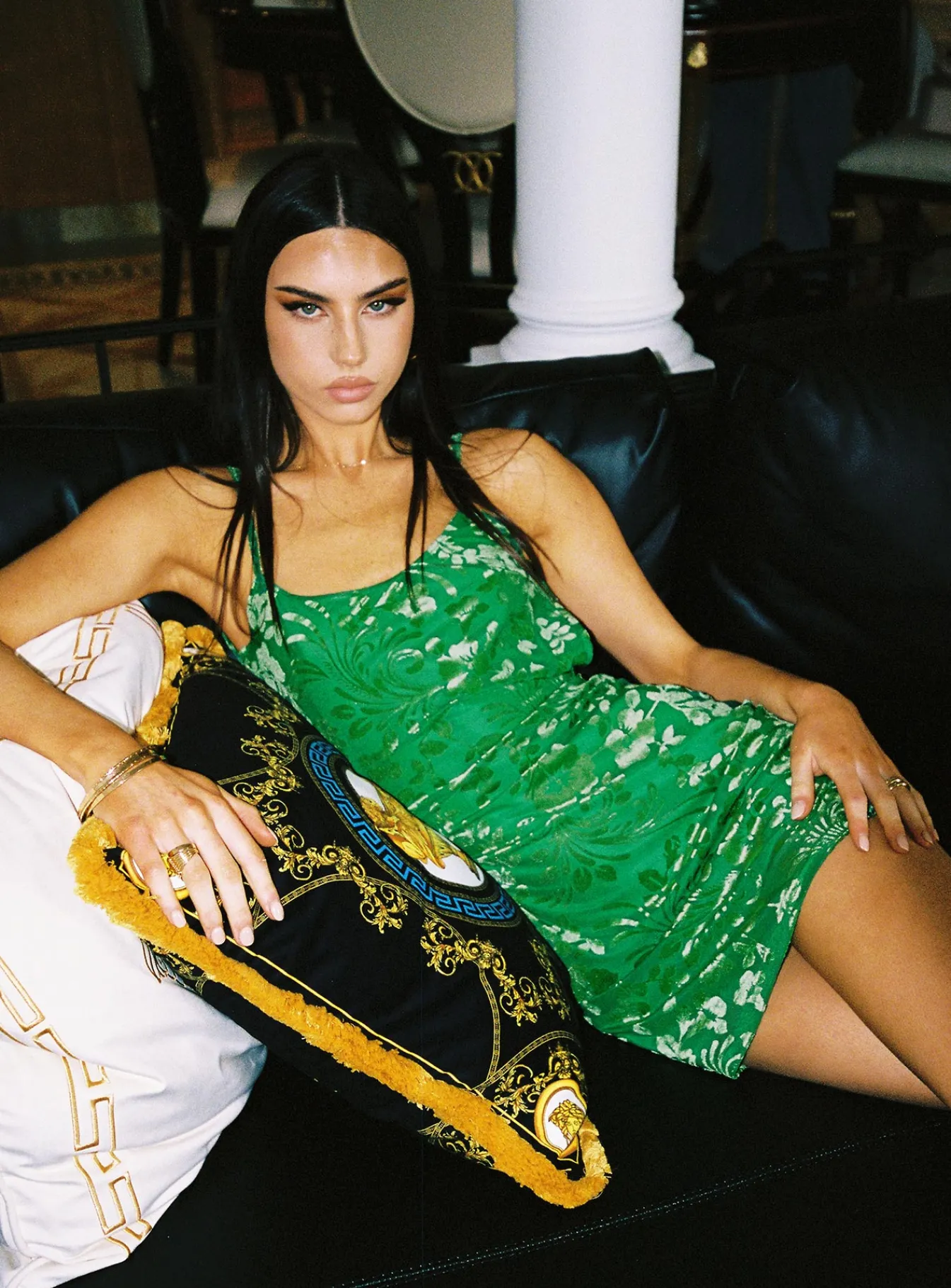 Princess Polly Burn Out Velvet Mini Dress Green Shop