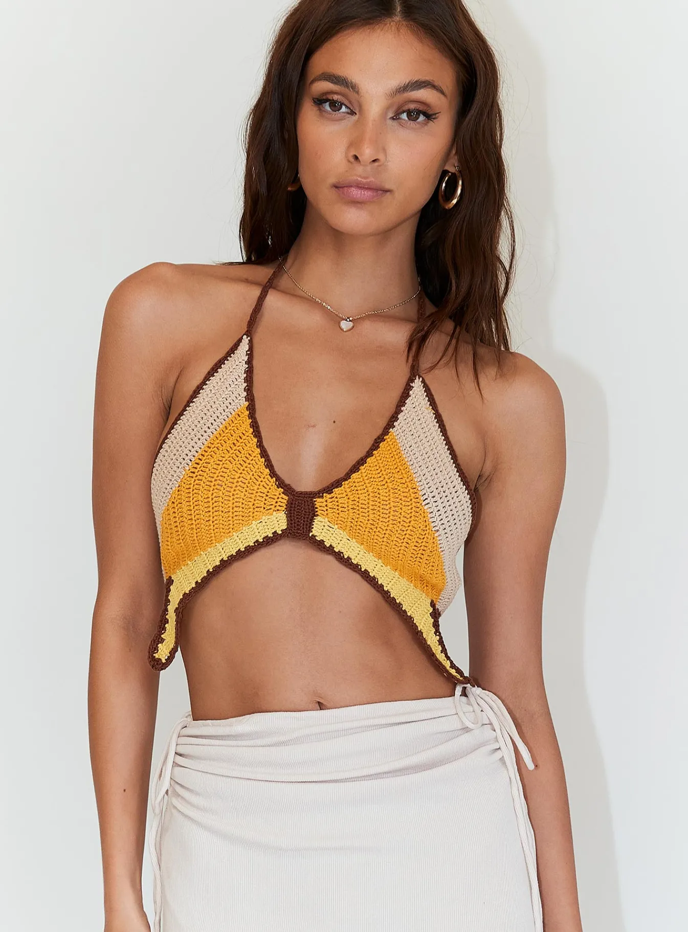 Princess Polly Butterfly Crochet Top Orange Best Sale