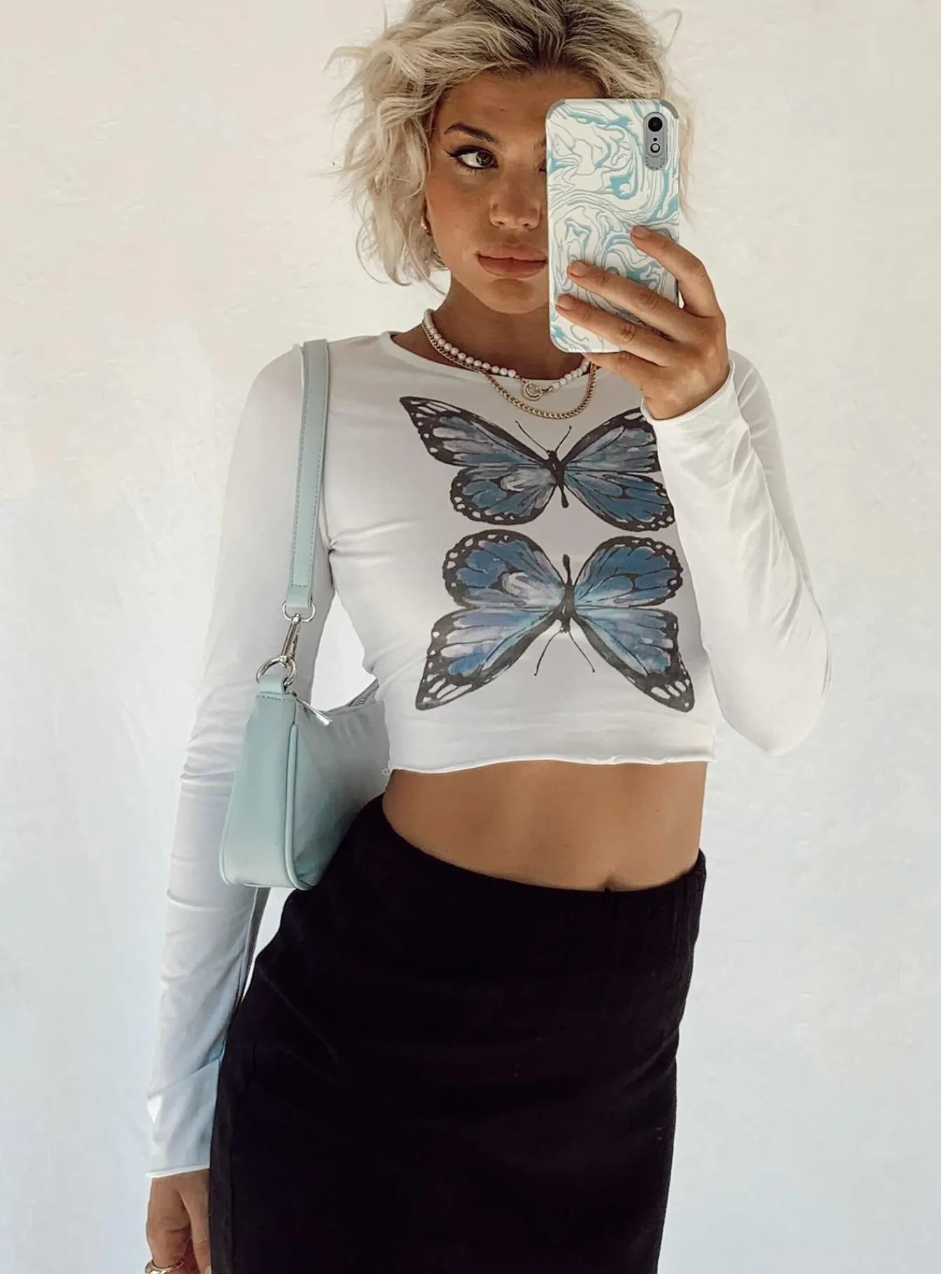 Princess Polly Butterfly Long Sleeve Top White Best Sale