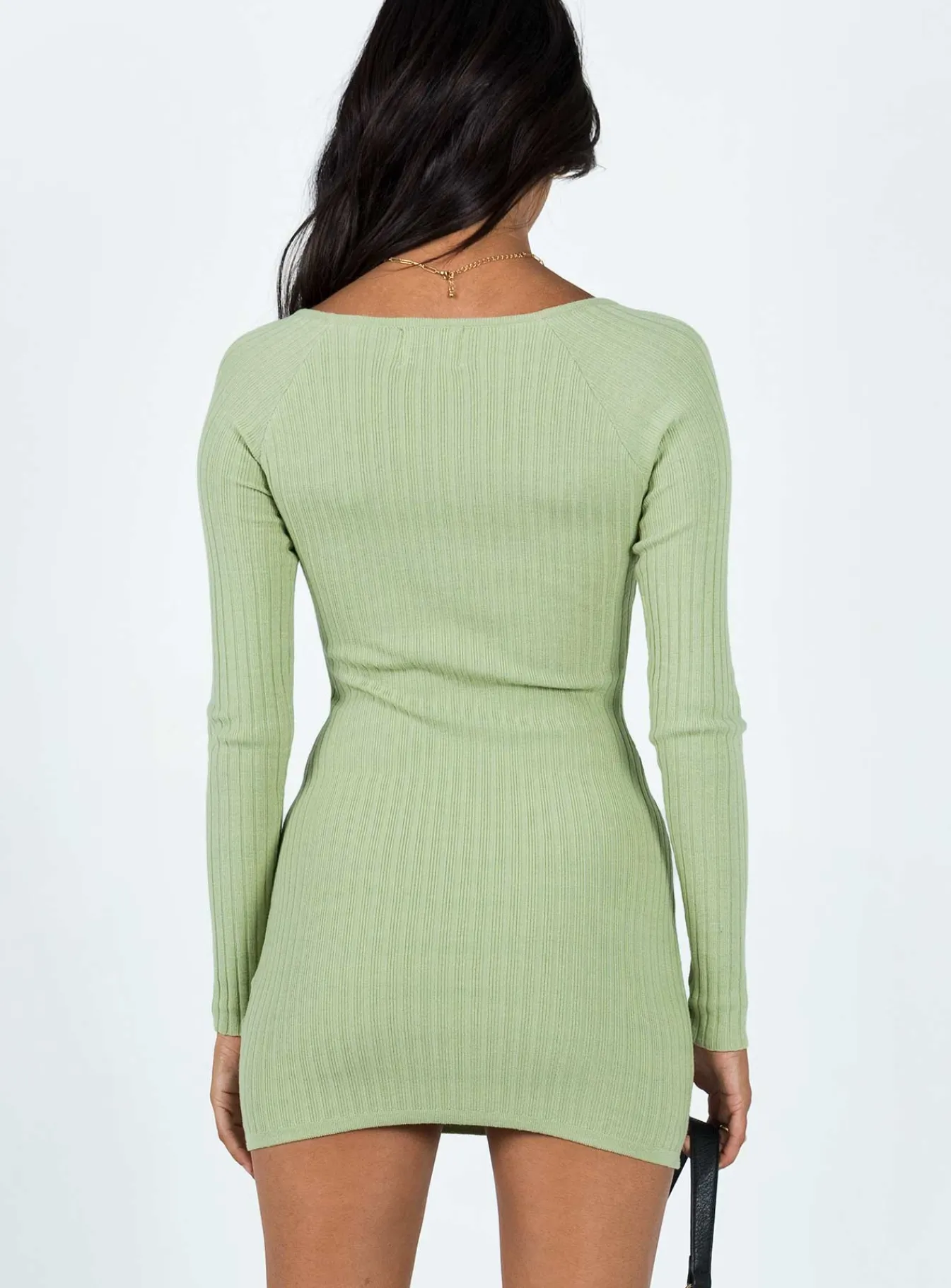 Princess Polly Byer Long Sleeve Mini Dress Sage Sale
