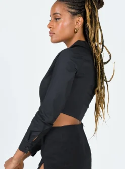 Princess Polly Byredo Cropped Blazer Black Shop