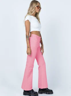 Princess Polly Cabarita Lounge Denim Jeans Pink Flash Sale
