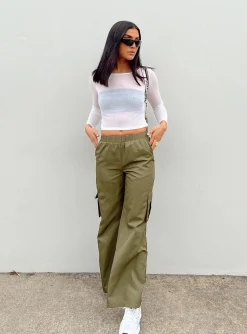 Princess Polly Cademan Cargo Pants  Khaki Flash Sale