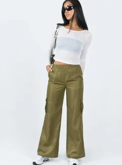 Princess Polly Cademan Cargo Pants Khaki Flash Sale