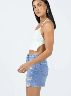 Princess Polly Cairo Rippedshorts Denim Cheap