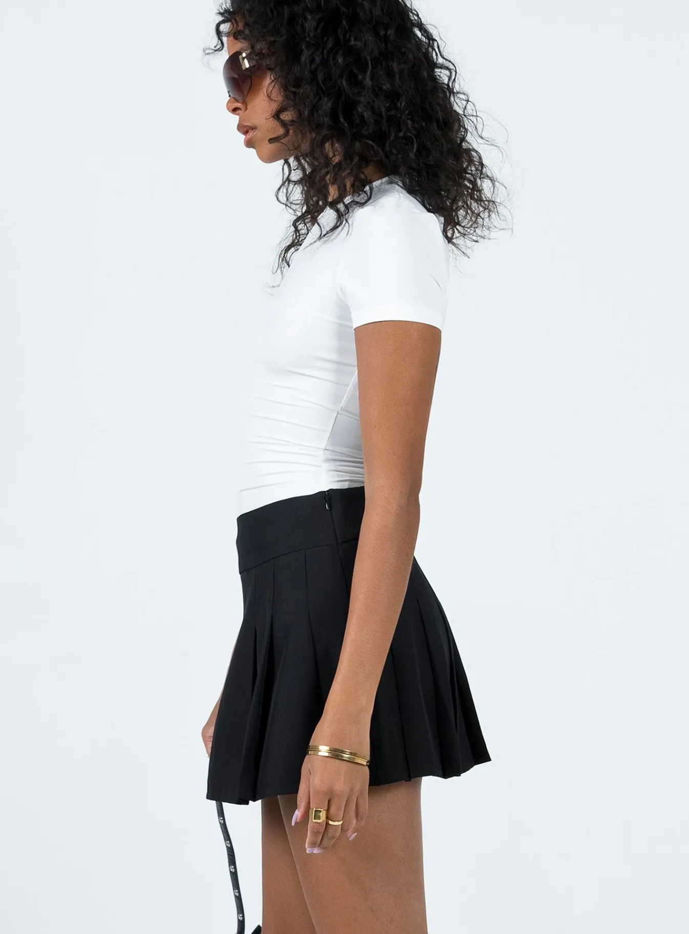 Princess Polly Calardo Pleated Mini Skirt Black Flash Sale