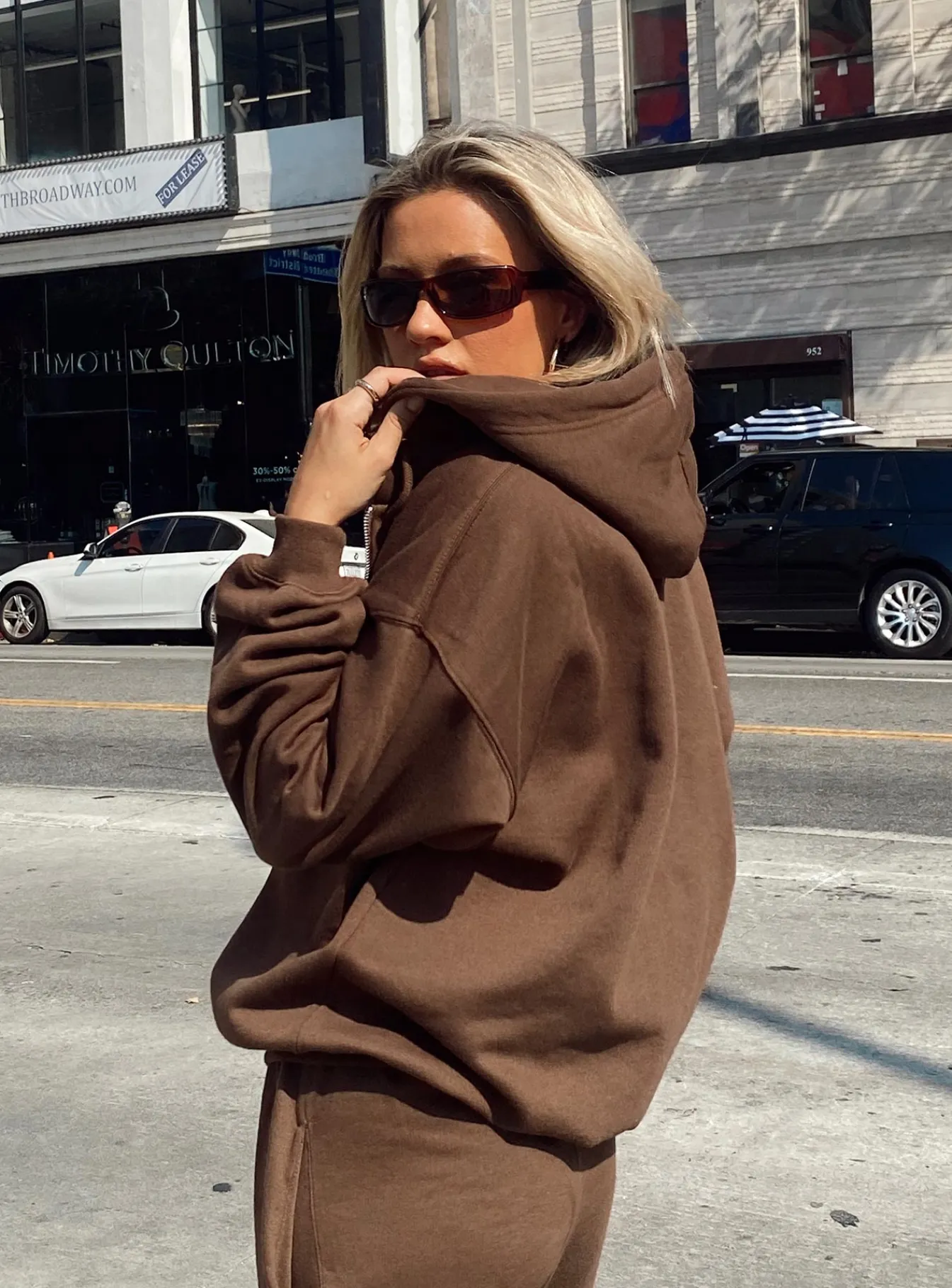 Princess Polly Calder Zip Hoodie Brown Flash Sale