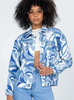 Princess Polly Callumjacket White   Denim Clearance