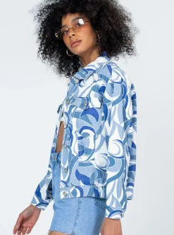 Princess Polly Callumjacket White Denim Clearance