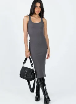 Princess Polly Camellia Midi Dress Slate Grey Online