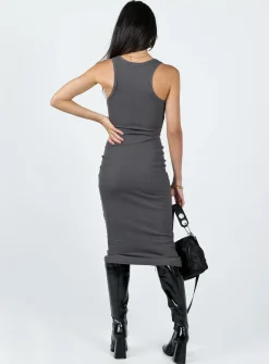 Princess Polly Camellia Midi Dress Slate Grey Online