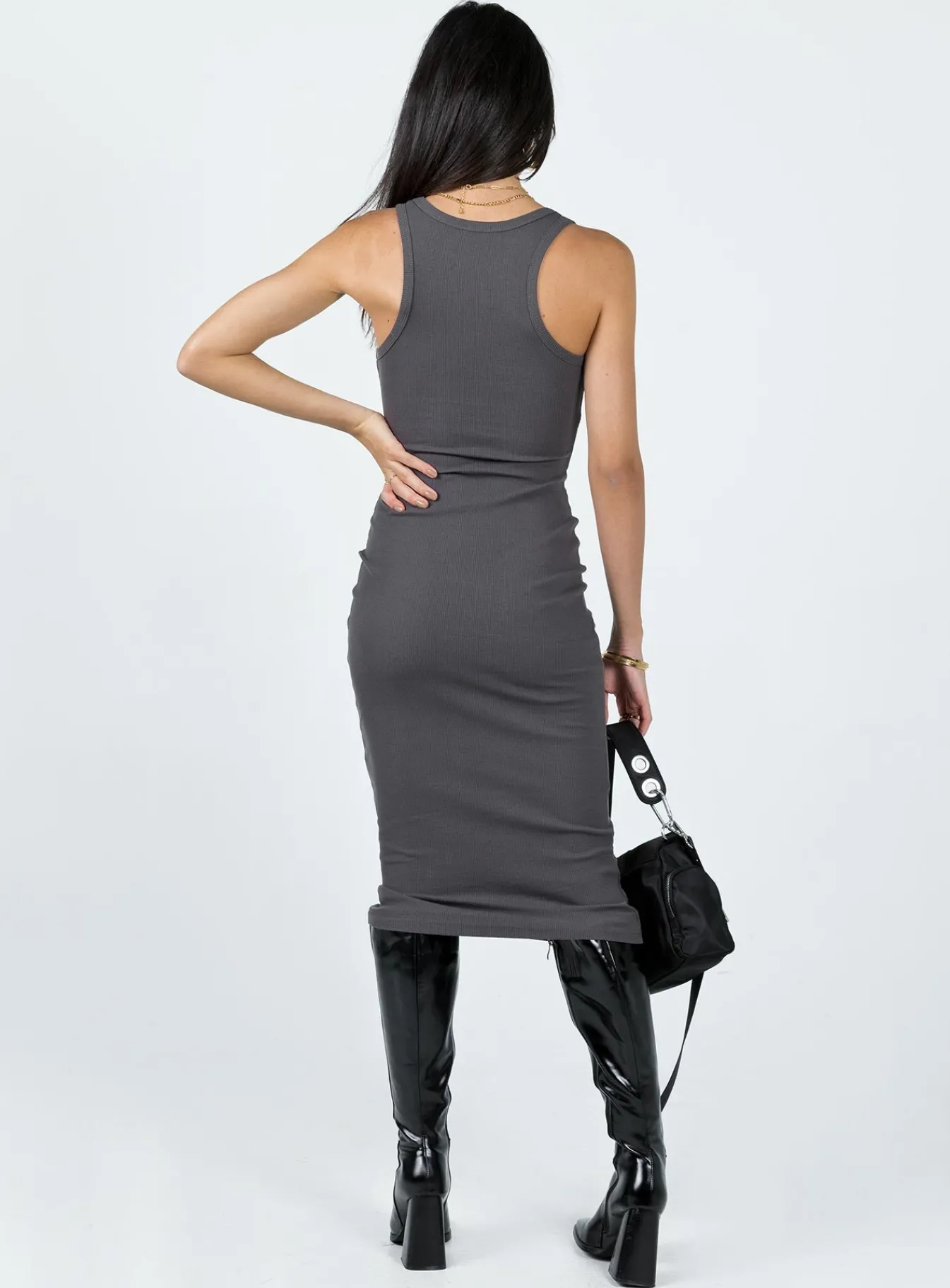 Princess Polly Camellia Midi Dress Slate Grey Online