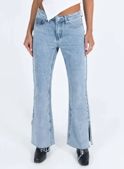Princess Polly Camilu Split Hem Jeans  Denim Discount