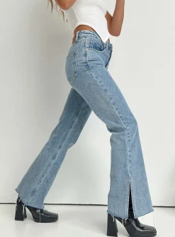 Princess Polly Camilu Split Hem Jeans  Denim Discount